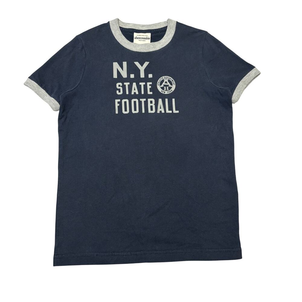 Vintage Y2K Abercrombie NY State Football Ringer Baby Tee Shirt Women's Medium